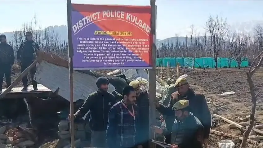 Police Attach Property Used for Terrorist Shelter in Kulgam Under UAPA Police Attach Property Used for Terrorist Shelter in Kulgam Under UAPA