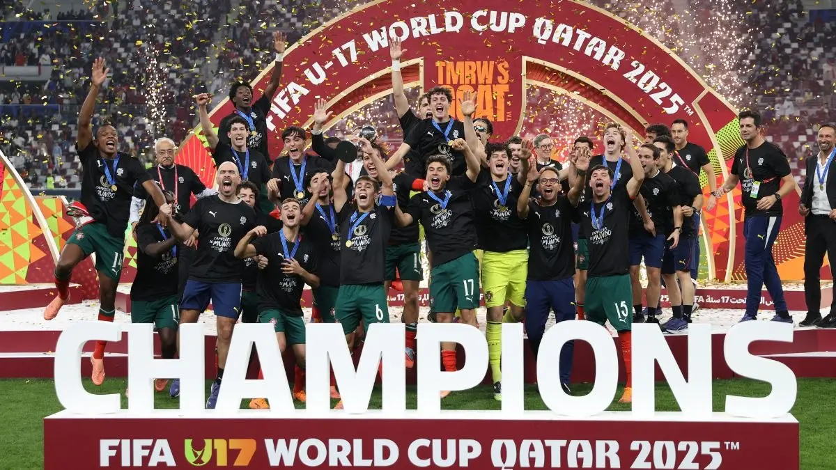 Portugal Make History With Maiden U17 World Cup Triumph Portugal's players celebrate after winning the FIFA U17 World Cup final