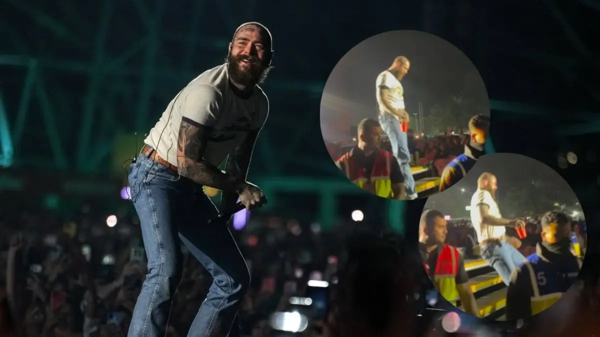 Post Malone trips during Guwahati concert