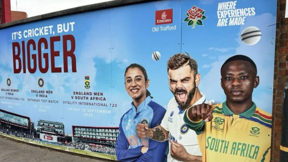 Virat Kohli Retired, Yet ECB Promote 4th Test at Old Trafford in Manchester Using Ex-India Captain | VIRAL PIC Poster featuring Virat Kohli