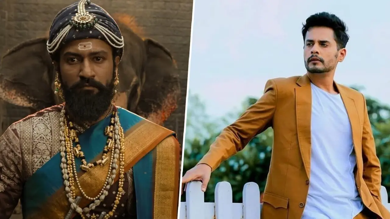 Poster of Vicky Kaushal in Chhaava and photo of Shardul Pandit