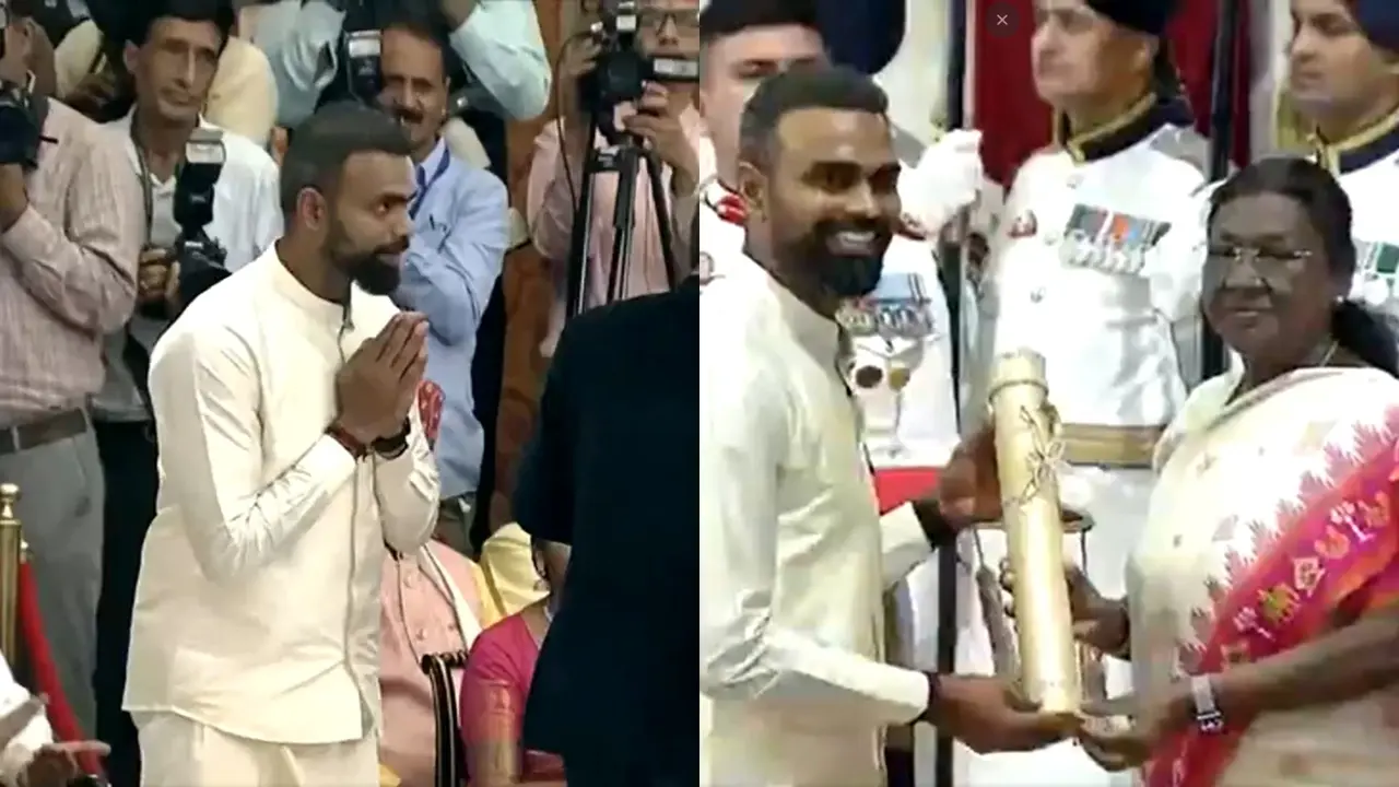 PR Sreejesh receives the Padma Bhushan