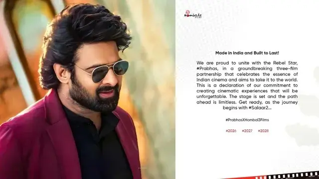 Not Just Salaar Part 2, Prabhas Bags Massive Three-Movie Deal With Hombale Films Prabhas signs three movie deal