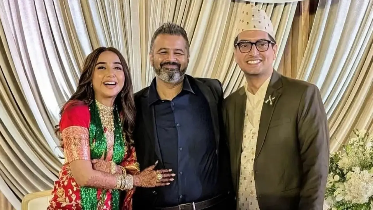 Prajakta Koli and Vrishank wedding reception