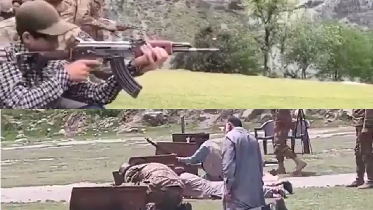 prakistan gives gun training to local boys in pok