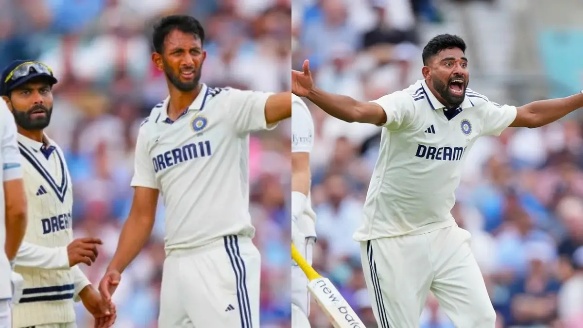 HIGHLIGHTS, Oval Weather: Forget Rain; Siraj Powers India to Historic Win Prasidh Krishna (L), Mohammed Siraj (R)
