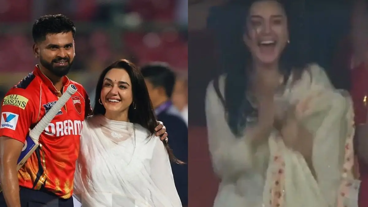 Preity Zinta jumped with joy as punjab kings reaches to top 2 after 11 years mi vs pbks match