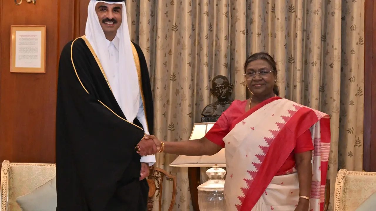 President Draupadi Murmu welcomed the Emir of Qatar
