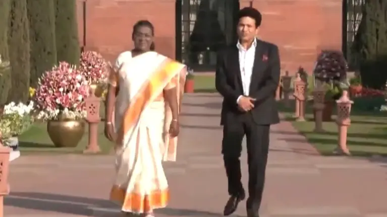 President Droupadi Murmu, Sachin Tendulkar