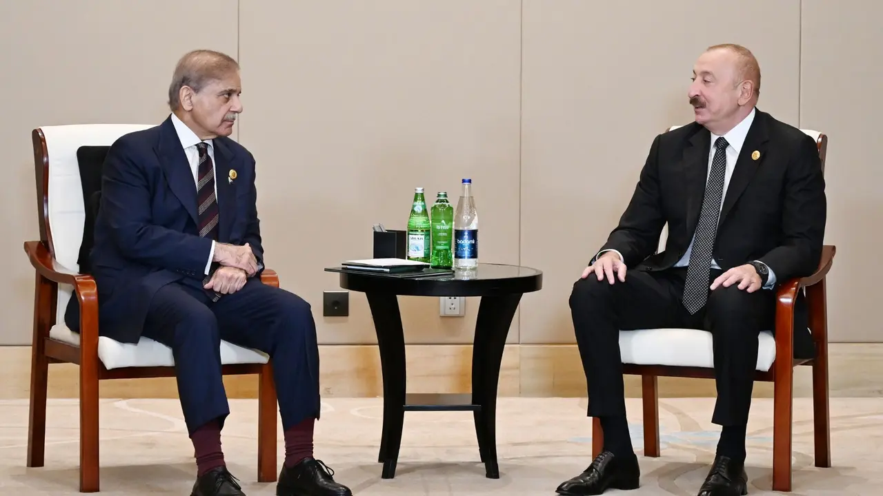 President Ilham Aliyev held a meeting with Prime Minister of the Islamic Republic of Pakistan, Muhammad Shehbaz Sharif in Tianjin, China.