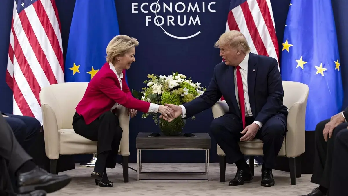 EU Delays Retaliatory Tariffs on US, Hopes for Last-Minute Deal President of European Commission Ursula von der Leyen and US President Donald Trump