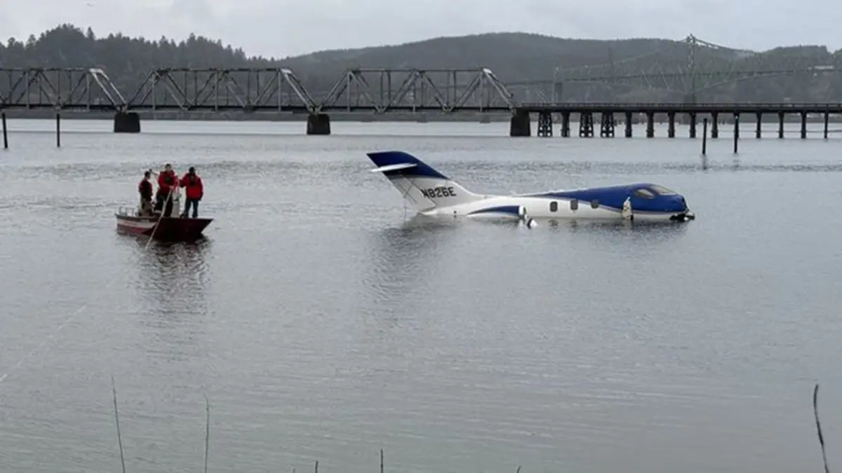 Private Jet Crashes Into Bay At Oregon Airport Leaving Five Injured