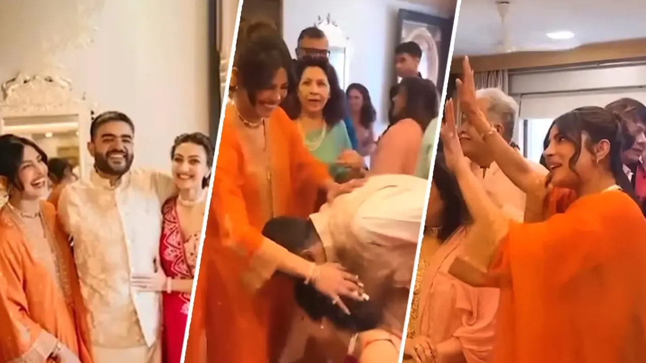 Priyanka Chopra Blesses Couple, Dances With Family In Inside Pics From Neelam-Siddharth's Wedding Priyanka Chopra attends brother's wedding