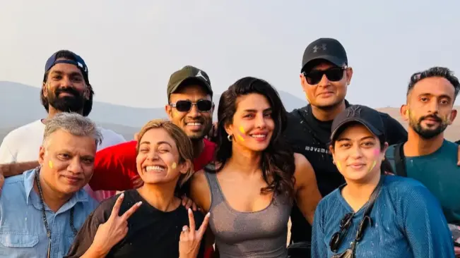 Priyanka Chopra celebrates Holi on the set of SSMB 29