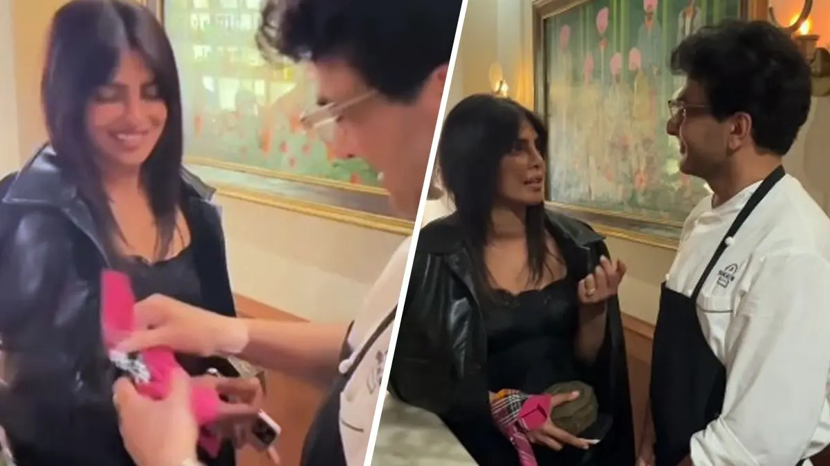 Chef Vikas Khanna Hosts Priyanka Chopra, Malti Marie At Bungalow, Gifts Special Sambalpuri Handkerchiefs To SSMB29 Actress | Watch Priyanka Chopra visits Vikas Khanna's New York Restaraunt