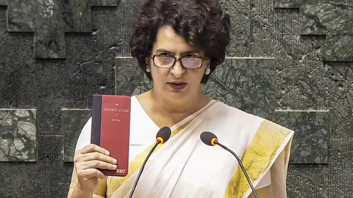 Priyanka Gandhi Dons Kasavu Saree During Her Parliament Debut In Wayanad