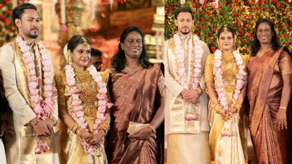 PT Usha बनीं सास, लेकिन बहूरानी पर टिकी निगाहें; कांजीवरम साड़ी और सोने से लदी दुल्हन ने लूट ली लाइमलाइट PT Usha