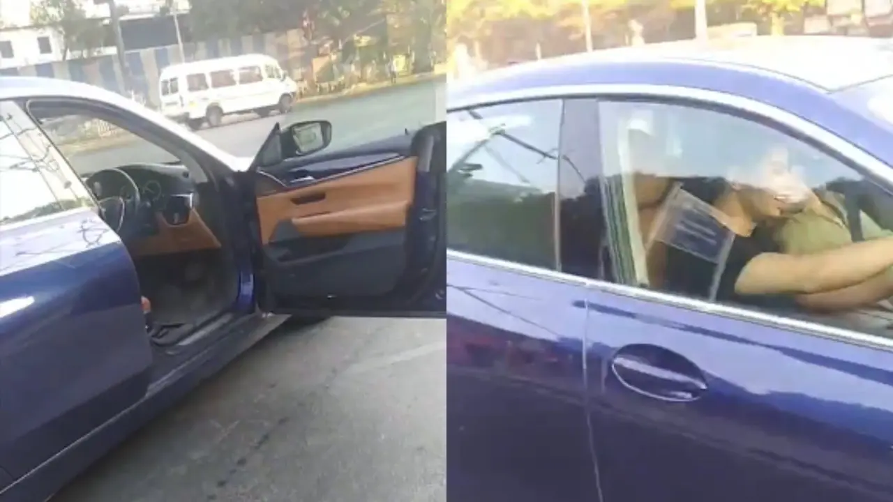 Pune Viral Video: Rich Brat Stops BMW on Yerawada Road to Pee, Flashes at Bystanders Who Object Pune BMW Viral Video