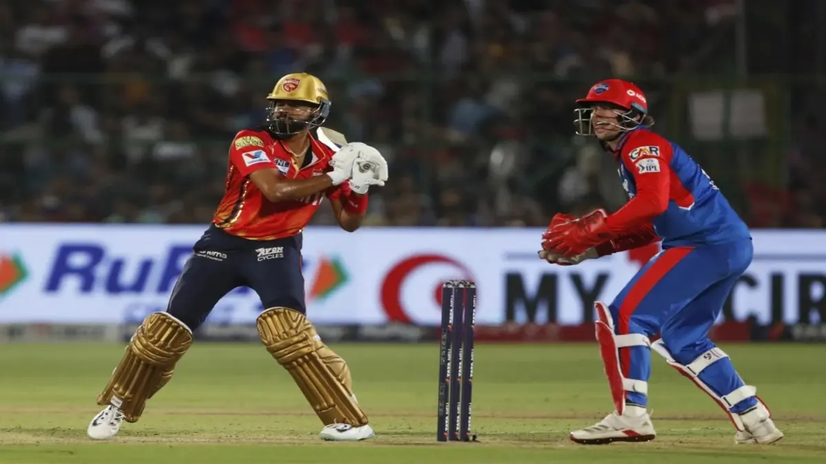 Punjab Kings captain Shreyas Iyer hits a shot