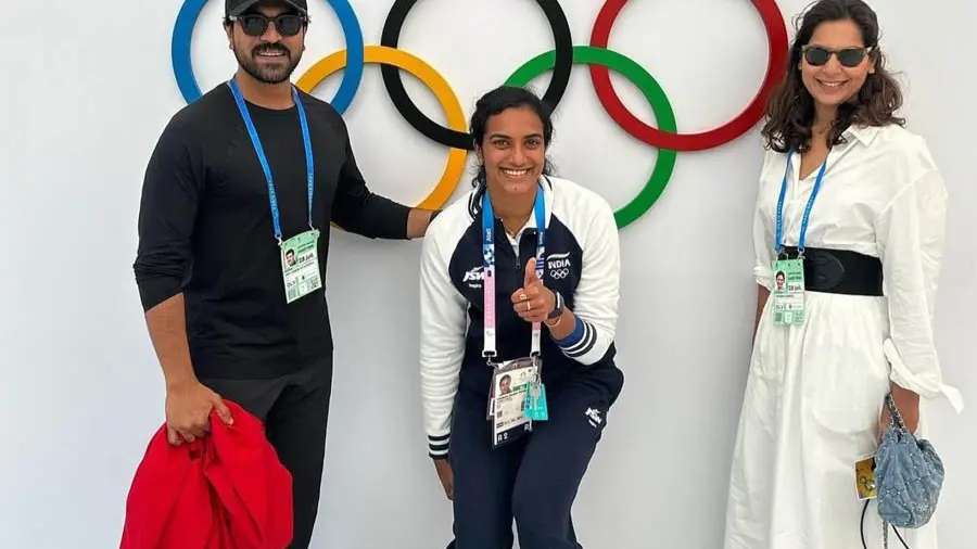 P.V. Sindhu Shows Ram Charan And Upasana Kamineni Around Paris Olympic Village Pv sindhu and ram charan