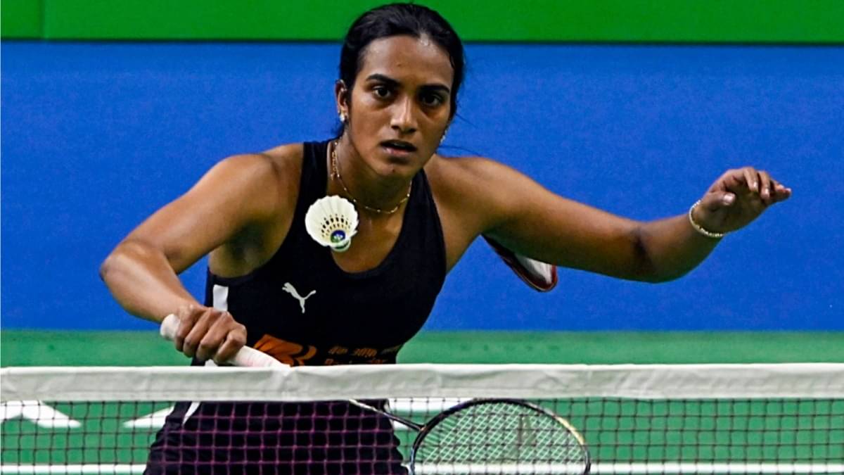 PV Sindhu in action