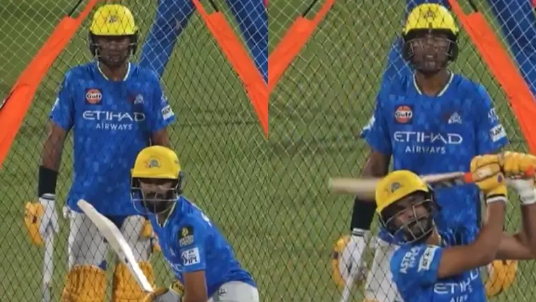 Ruturaj Gaikwad Displays Power Hitting During CSK's Practice Session; Rachin Ravindra Can't Look Away | WATCH Rachin Ravindra, Ruturaj Gaikwad