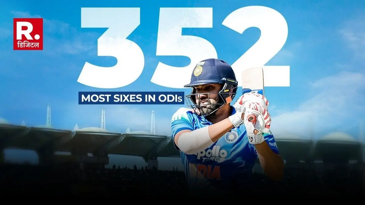 रोहित शर्मा शॉट खेलते हुए – सबसे ज्यादा छक्कों के साथ नया रिकॉर्ड