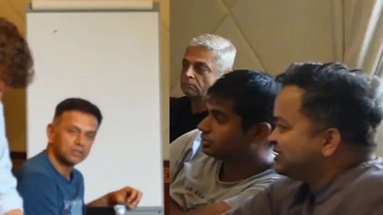 Rahul Dravid during IPL Auction planning