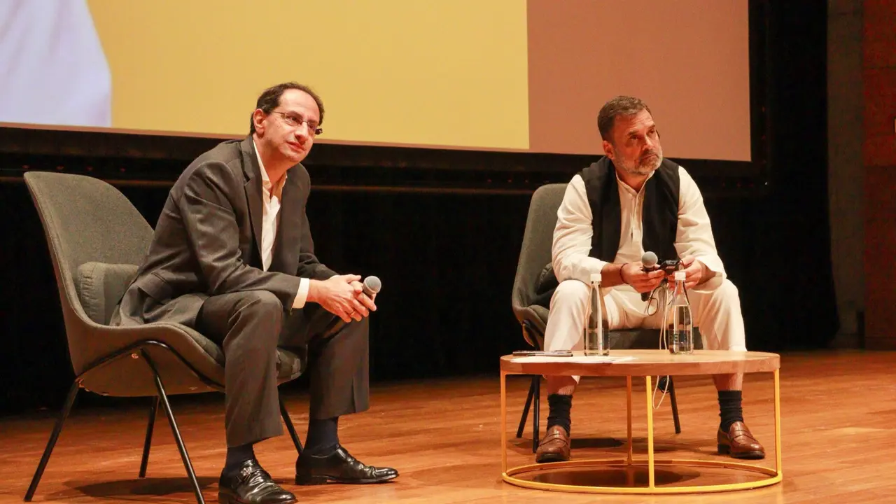 general Rahul Gandhi at EIA University in Bogota, Columbia