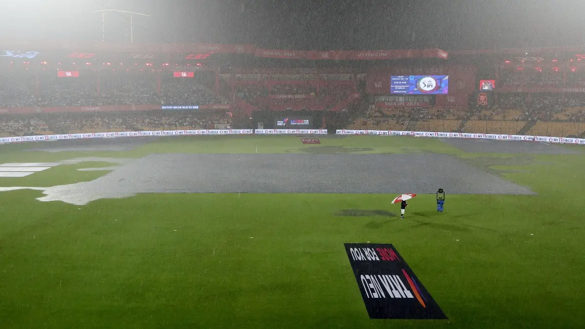 Rains disruption halts RCB vs KKR match