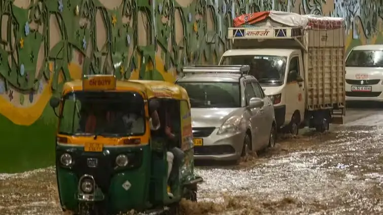 Water-logged Delhi roads after the heavy rains