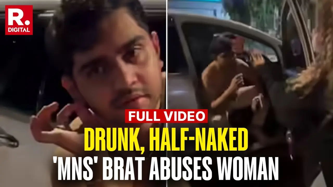 Raj Thackeray’s MNS Leader’s Half-Naked Son Abuses Woman Speaking Marathi | WATCH