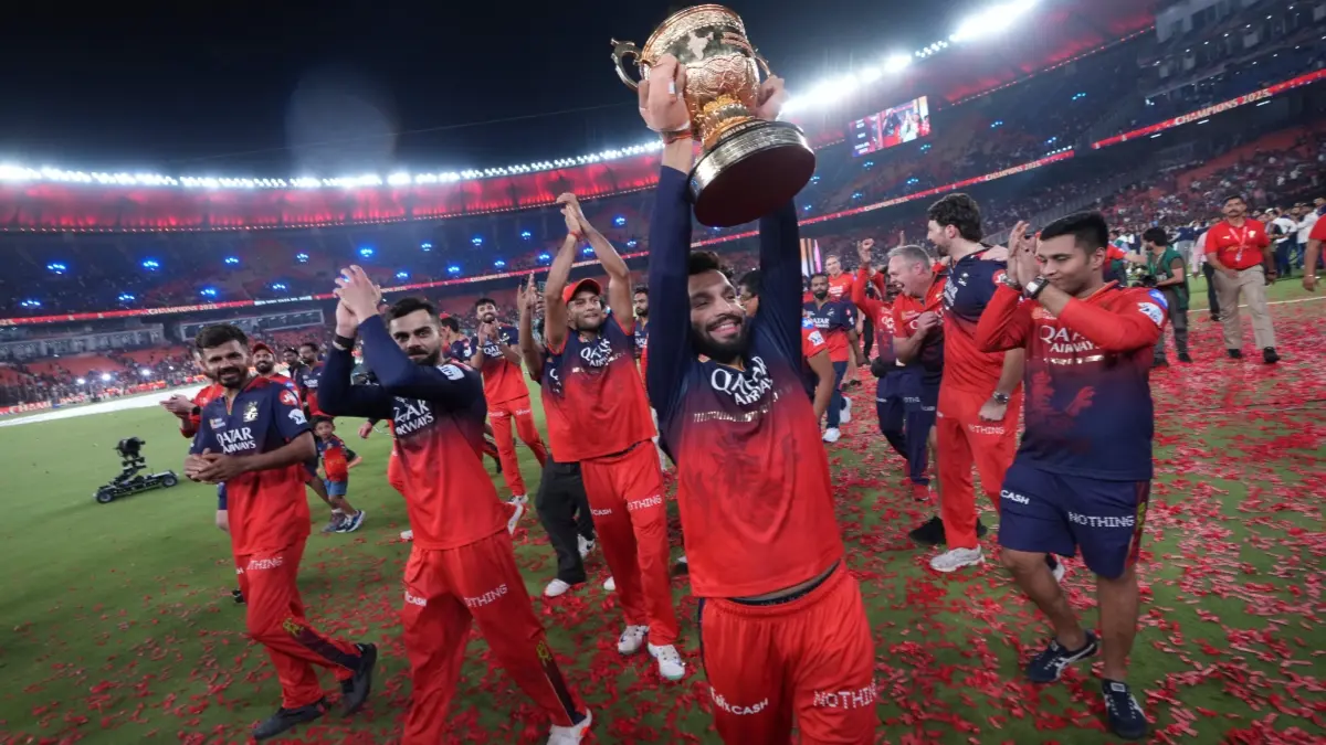 Rajat Patidar celebrates RCB's title win