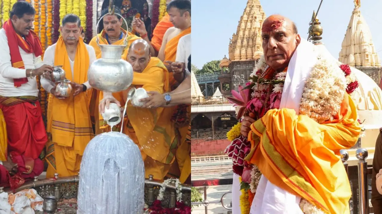 Rajnath Singh and Army Chief General Upendra Dwivedi offered prayers at Mahakaleshwar Temple