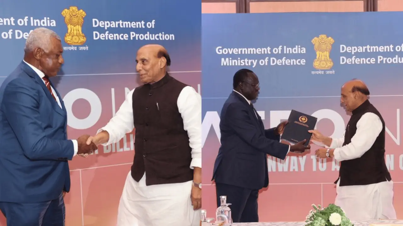Rajnath Singh Meets Defence Ministers of Fiji And South Sudan Rajnath Singh meets defence ministers of Fiji, South Sudan