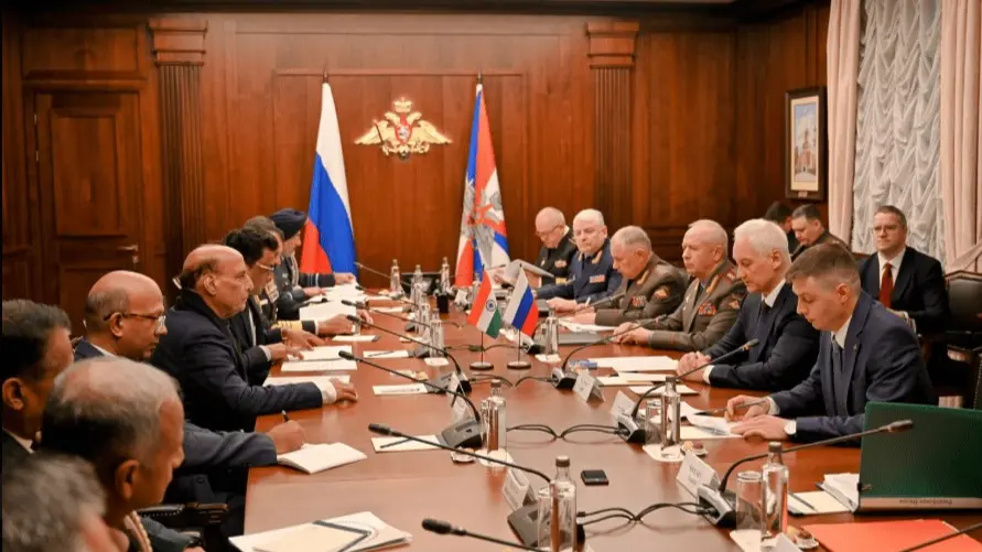 Raksha Mantri, Rajnath Singh & Russian defence minister, Andrey Belousov