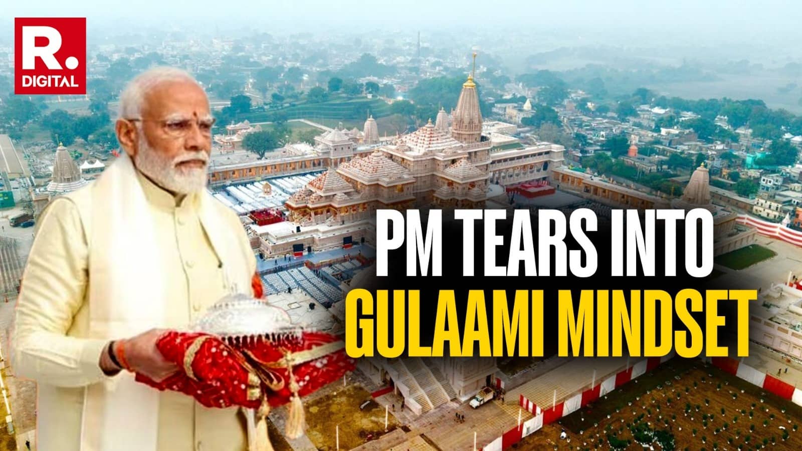 Ram Mandir Dharma Dhwajarohan: PM Modi Arrives In Ayodhya, To Hoist Sacred Saffron Flag On Ram Mandir Shikhar On Abhijit Muhurat Of Ram-Sita Vivah Panchami.