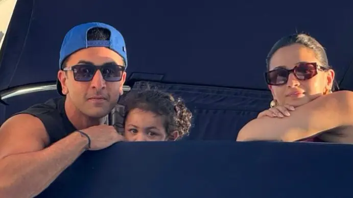 Alia Bhatt Shares New Year Celebrations Pictures Featuring Raha, Neetu And Ranbir Kapoor Ranbir Kapoor and Alia Bhatt with their daughter Raha