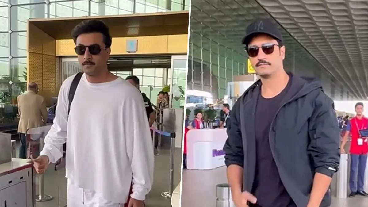 Ranbir Kapoor and Vicky Kaushal spotted at Mumbai airport