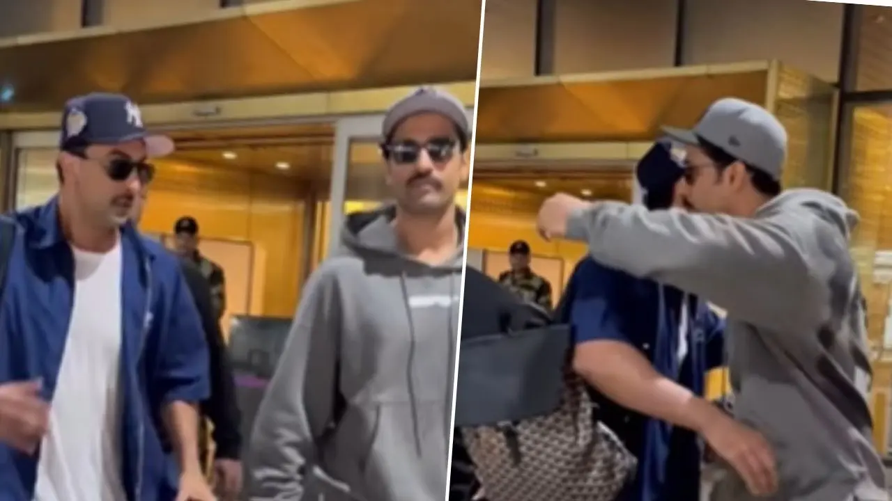 Ranbir Kapoor, Vicky Kaushal Hug And Greet Fans As They Return Together To Mumbai After Love And War Shoot | Watch