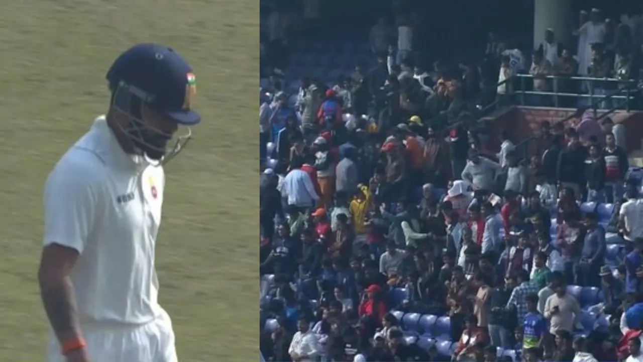 Ranji Trophy crowd started leaving the Arun Jaiteley Stadium after Virat Kohli get out