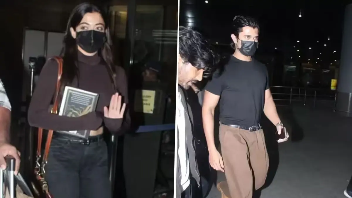 Watch Viral Video: Rashmika Mandanna-Vijay Deverakonda Solidify Marriage Rumours Rashmika and Vijay at airport