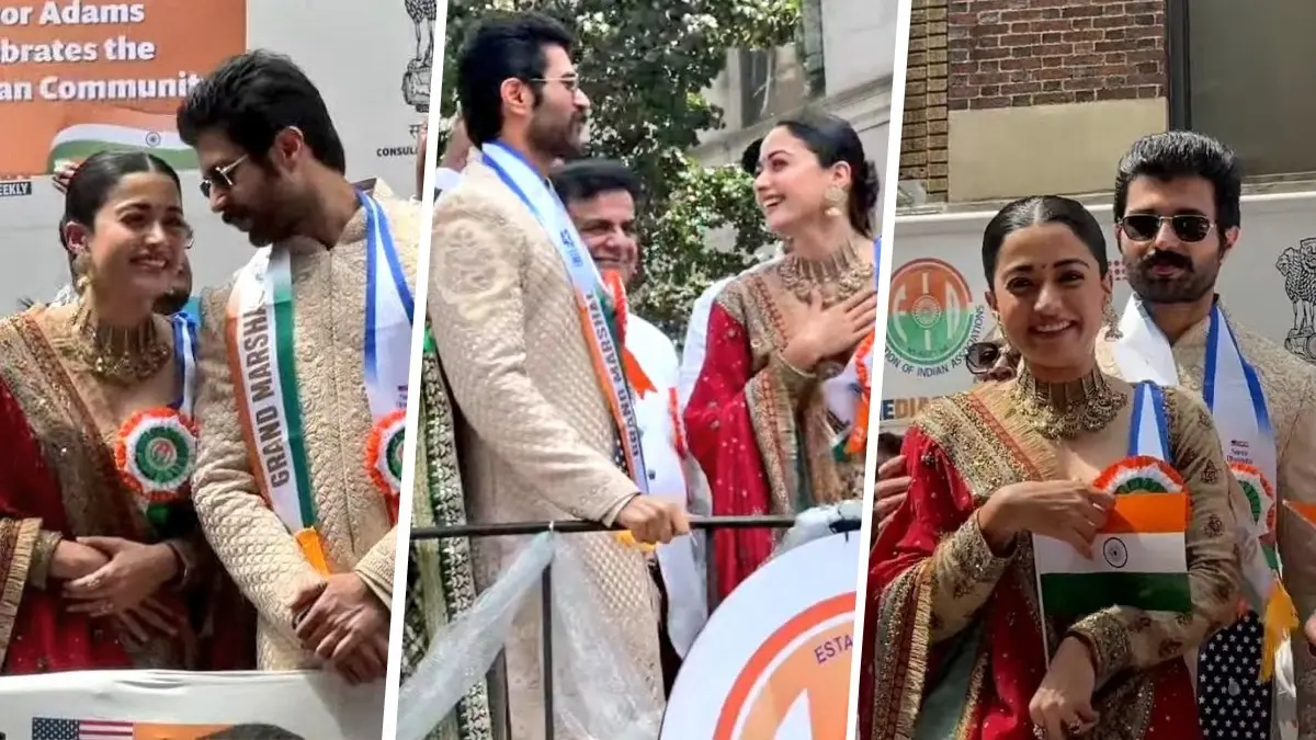 Rashmika Mandanna and Vijay Deverakonda at an event in New York