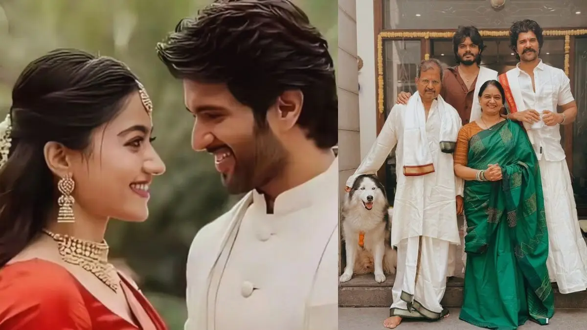 Rashmika-Vijay Wedding: शादी से ठीक पहले वायरल हुईं विजय देवरकोंडा की फैमिली फोटोज, देखें रश्मिका के आलीशान ससुराल की झलक- UNSEEN PHOTOS rashmika mandanna and vijay deverakonda wedding in Udaipur unseen family photos of sasural vijay father mother younger brother and dog