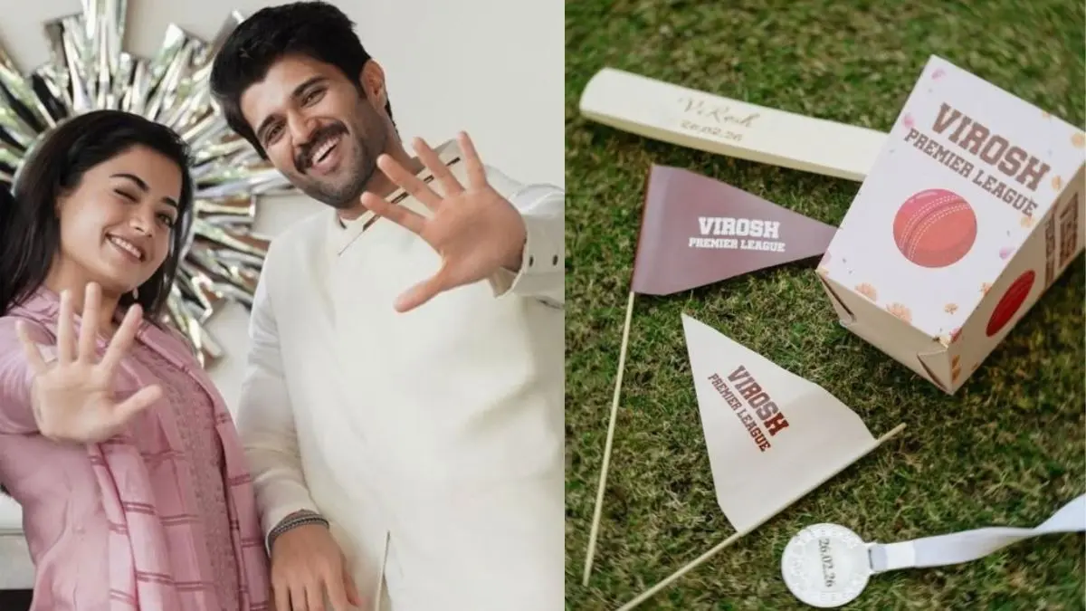 शादी से पहले क्रिकेट मैच के लिए मैदान में उतरे रश्मिका-विजय, ‘VIROSH Premier League’ से शुरू हुए प्री-वेडिंग फंक्शन; पहली फोटो आई सामने Rashmika Mandanna wedding