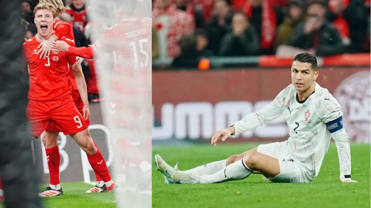 Rasmus Hojlund and Cristiano Ronaldo