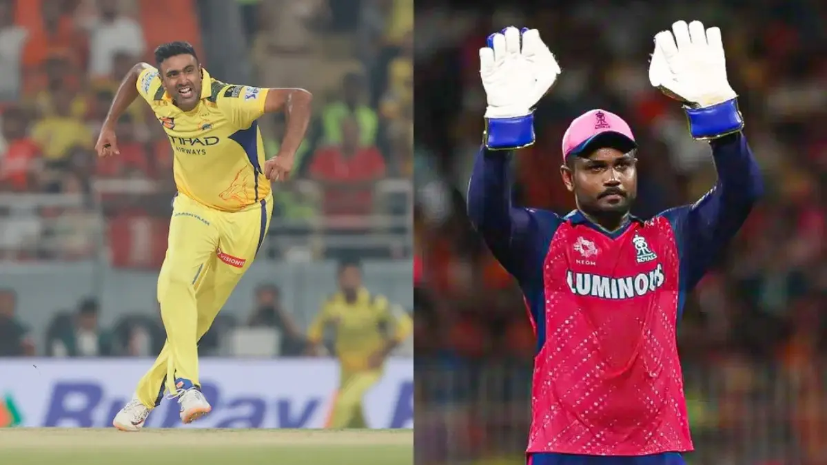 Ravi Ashwin (L), Sanju Samson (R)