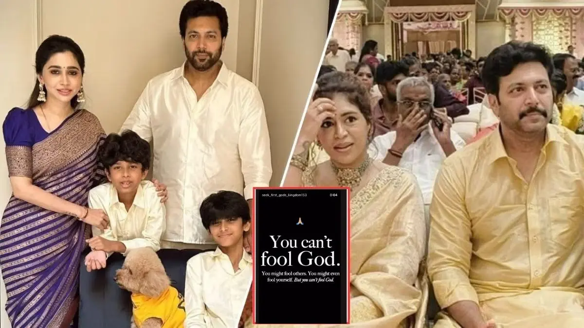 Ravi Mohan, Keneeshaa visit Tirupati, Aarti Ravi posts cryptic note