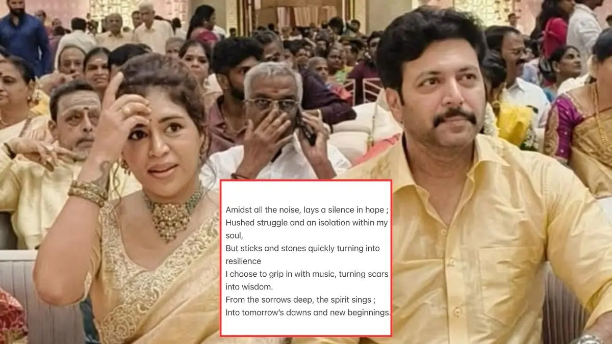 Ravi Mohan's girlfriend pens cryptic note