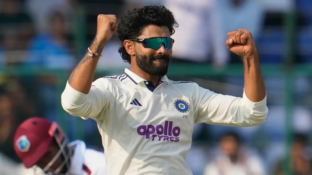 Ravindra Jadeja during IND vs WI 2nd Test
